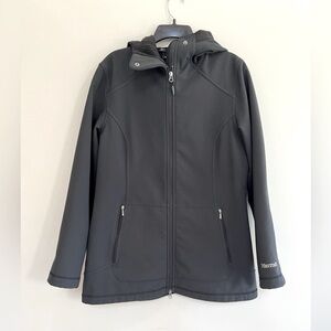 Marmot Soft Shell Fleece Lined Hooded Full Zip Unisex Black Jacket, L
